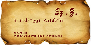Szilágyi Zalán névjegykártya